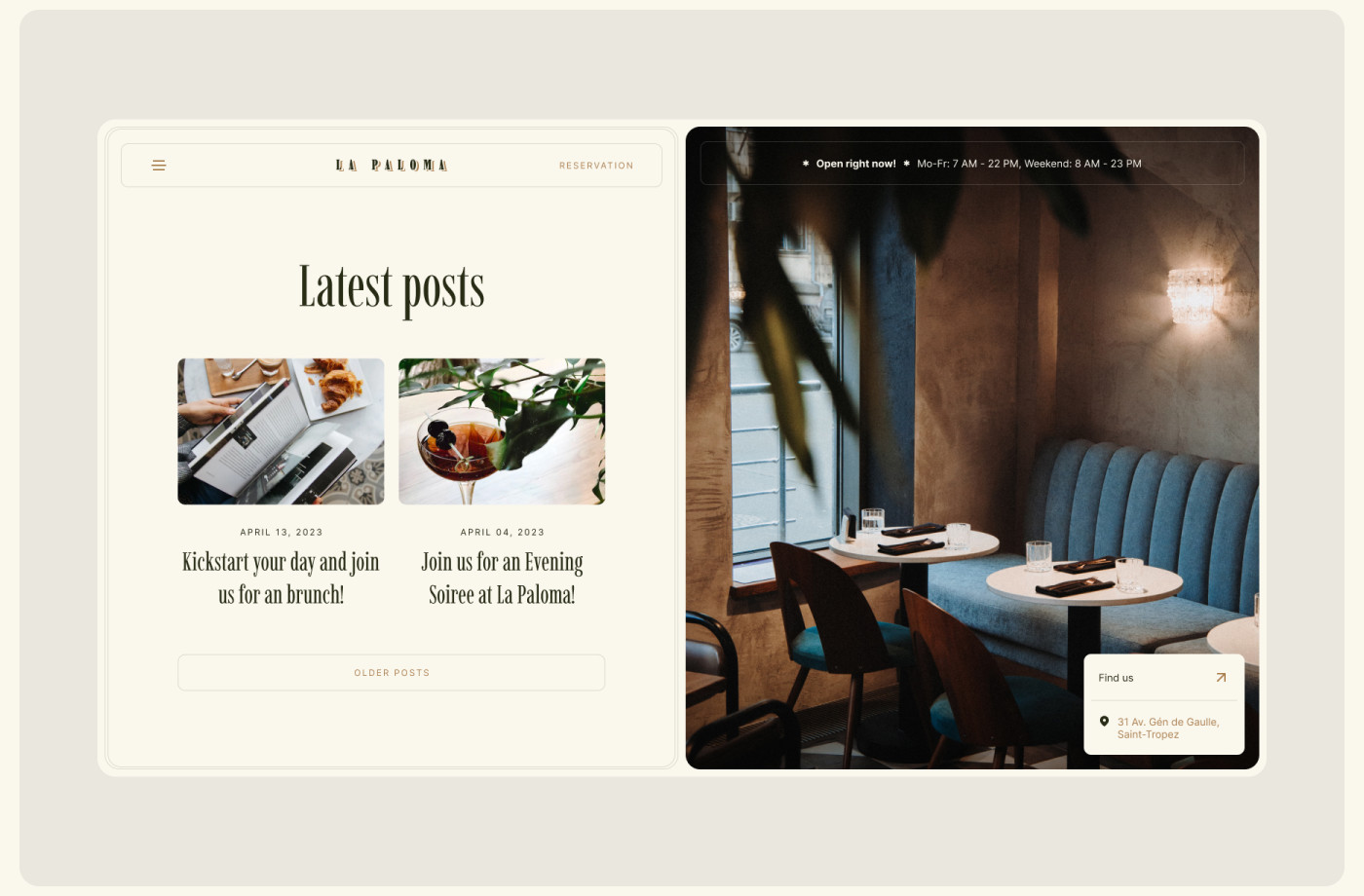 blog section